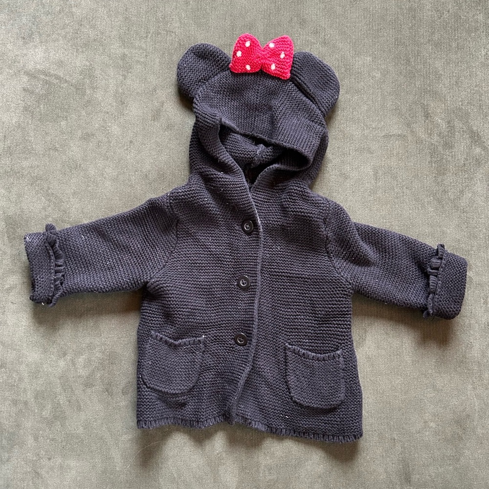 Disney baby GAP Minnie Mouse Black Knit Sweater